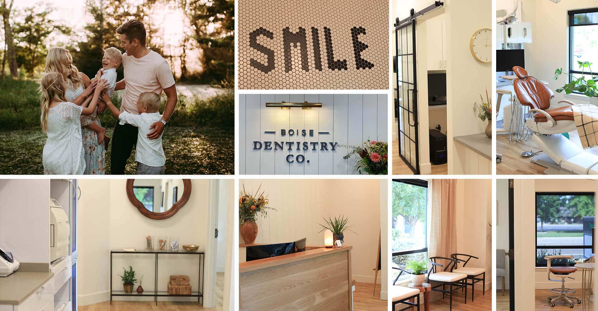 We love getting to know our patients Collage of our doctor and the Boise Dentistry Co.