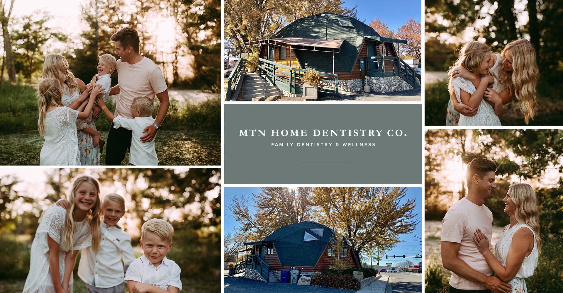 We look forward to putting your best health forward. Collage of Mountain Home Dentistry Co with our dentist in Mountain Home, ID