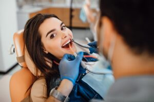 young female visiting dentist